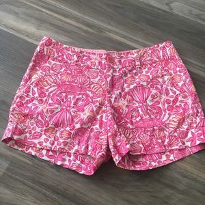 Lilly Pulitzer Callahan Shorts 2 Pink White Print